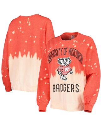 Women's Large Gameday Couture Red Wisconsin Badgers Twice As Nice Faded Dip-Dye-image