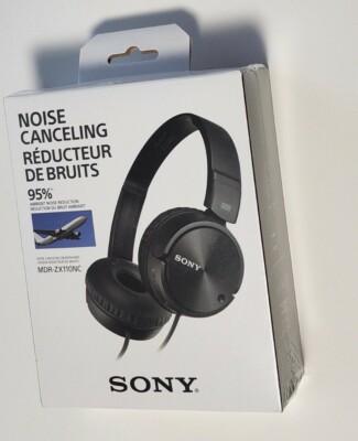 Sony Folding Noise Cancelling Headphones MDR-ZX110NC Headband Wired - Black NIB-image