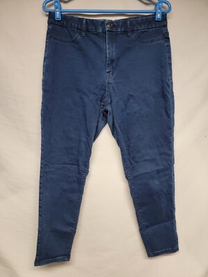 DIP Blue Slim Tapered High Rise Stretch Denim Jeans (Size 12)-image