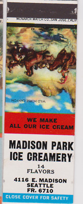 VTG. Salesman Sample Matchbook Madison Park Ice Creamery Seattle Washington 3-image