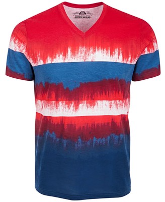 American Rag Men's Colorblocked Dip Dyed T-Shirt Blue Size Large-image