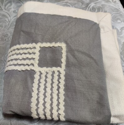 Madison Park Euro Pillow Sham Gray/Ivory 26”x26” Textured Fabric Buttons-image
