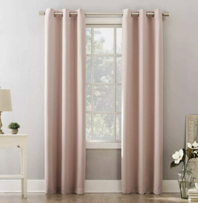 Sun Zero Solid Blush  (1) Panel Curtain 40 x 63in New-image
