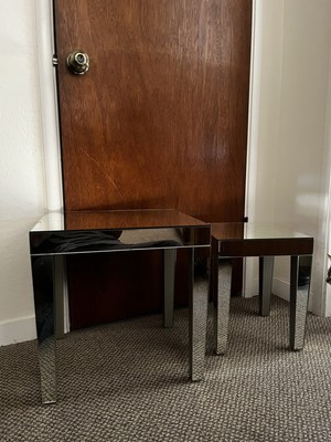 Mirrored Modern End Table Set-image