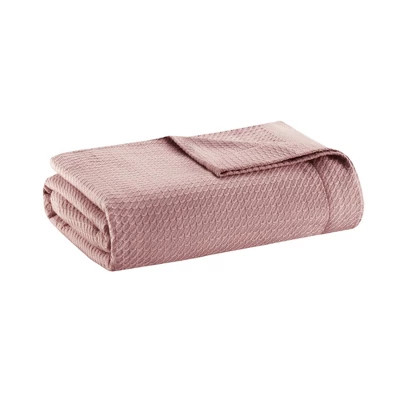 Twin Textured Cotton Blanket Rose-image
