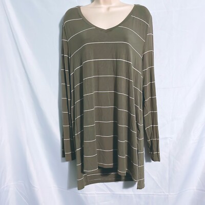 Dip Green Striped Top Size L-image