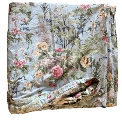 Pottery Barn Queen Duvet Cover Botanical Chintz Floral Reversible-image