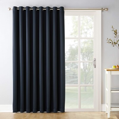 Sun Zero Barrow Energy Efficient Grommet Sliding Patio Door Curtain Panel, 100