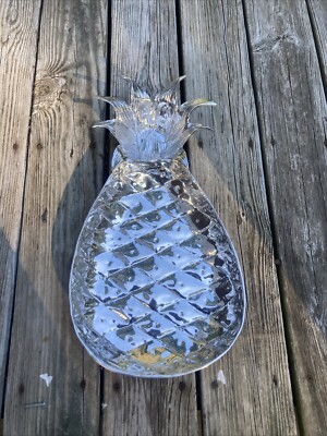 Beatriz Ball Polished Aluminum 19” Garden Pineapple Chip And Dip Server Large-image