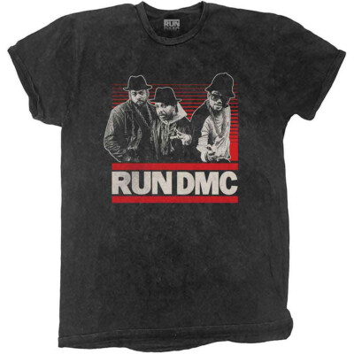 RUN DMC - Gradient Bars - Black Dip Dye t-shirt-image