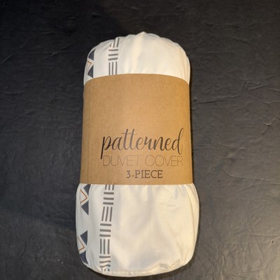 Duvet Cover Set Ultra Soft 100% Microfiber Bedding 3 Pcs White Full/Queen Size-image