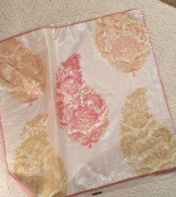 Pottery Barn Mimi Pillow Cover Yellow Salmon 18 sq Embroidered Bhotah Linen🦩-image