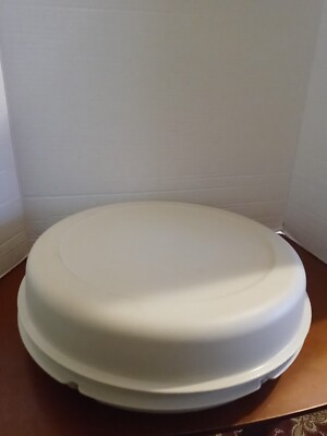 VINTAGE TUPPERWARE VEGGIE CHIP DIP DIVIDED SERVING TRAY 1665 LID 1666-2 ALMOND!-image