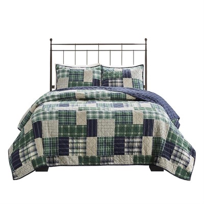 Reversible Quilt Cabin Lifestyle Plaid Design - All Season Breathable Coverle...-image