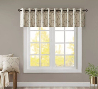 Madison Park Saratoga Fretwork Print Grommet Top Window Valance 50