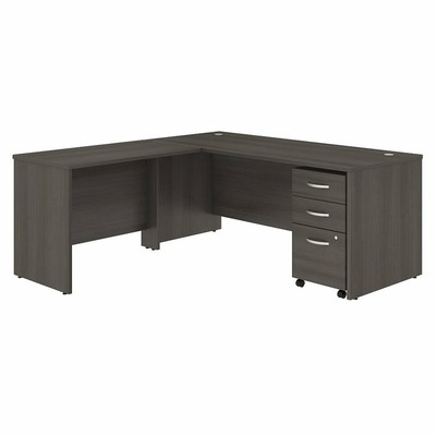 Studio C 72W L Shaped Desk with Drawers in Storm Gray - Engineered Wood-image