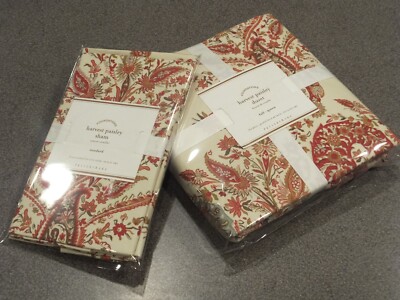 NEW RARE 3PC Pottery Barn Harvest Paisley Queen Duvet Set 2 Shams FALL AUTUMN-image