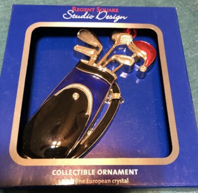 REGENT SQUARE Studio Design Fine EUROPEAN CRYSTAL GOLF BAG Ornament NEW-image