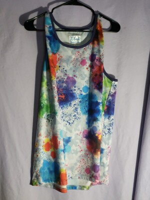 FRESH Prince of Bel Air Men Sz L Tank Top Marble Dip Splatter Dye-image