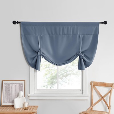 Thermal Insulated Blackout Curtain Adjustable Tie Up Shade Rod Pocket Window ...-image
