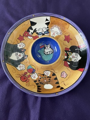 VTG 2003 CATZILLA CANDACE REITER CHIP  & DIP DISH - 13