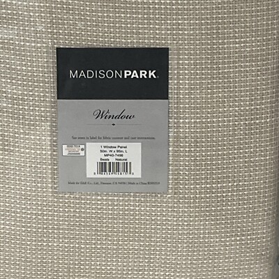 Madison Park Curtain Barnet Light Filtering Rod Pocket Back Tab Single Natural-image