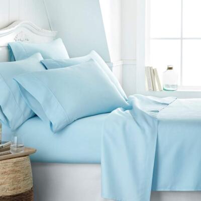 6 Piece Bed Sheet Set Aqua Twin XL-image