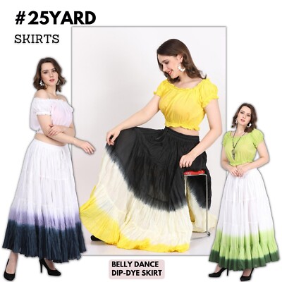 Store333 Dip Dye Style 25 Yard Cotton Tribal Skirts North American Salsa Fusion-image