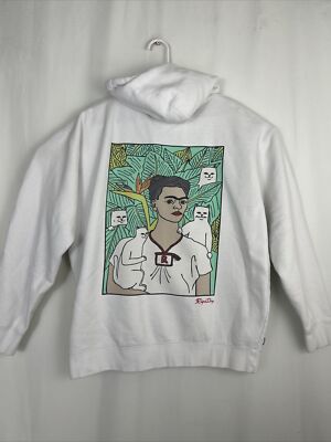 RIP N DIP Frida Nermal Hoodie pullover Mens Large White Stain-image