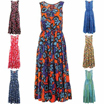 Waisted Maxi Dress Ministry of Colour Floaty Long Boho Sundress Waist-image