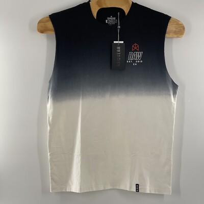 RawGear Bradley Martyn Mens Dip Dye Muscle Tank Crew Neck Sleeveless Black L-image