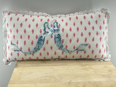Lilly Pulitzer Pottery Barn Kids Rectangle Mermaid Throw Pillow Beach Preppy-image