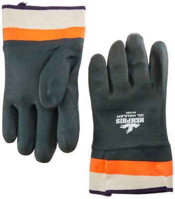 Glove 6410SC Oil Hauler Premium Double Dip PVC Coated Gloves, Large, Dark Gre...-image