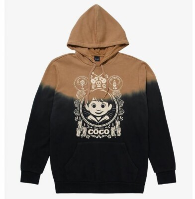 Disney Pixar Coco Dip-Dye Pullover Hoodie Unisex Large Hooded Sweatshirt-image