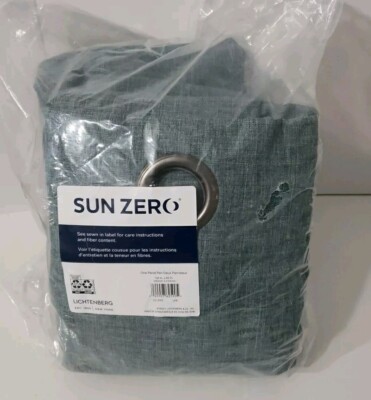 Sun Zero Broderick Theater Grade Blackout Curtain Panel Pair 50”x 84 Each Teal-image