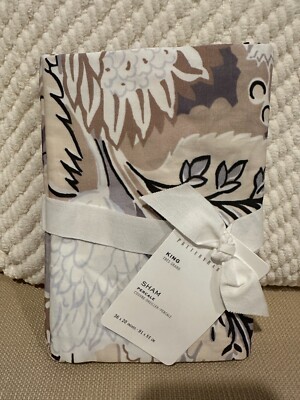 NEW Set of 2 Pottery Barn Celeste Damask King shams 36 x20-image