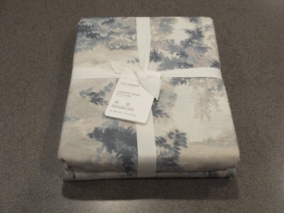 NEW 3PC Pottery Barn Jardin Toile Blue Queen Duvet Shams Set LOWEST BUY IT NOW-image