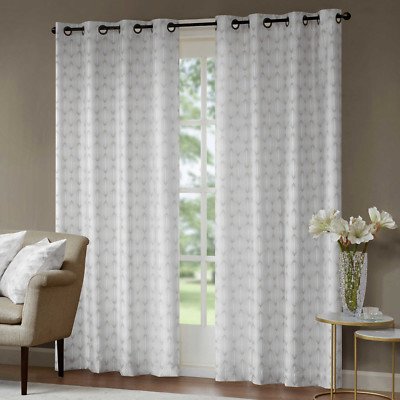 Madison Park Krystal Grommet Window Curtain Panel in Silver - 50