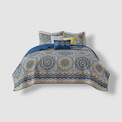 Madison Park, Blue Tangiers 6-Pc. Quilt Set, King/Cal King Size-image