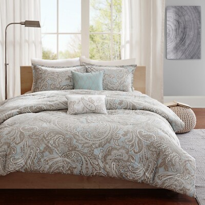 Madison Park Pure Ronan 5 Piece Cotton Comforter Set Down Cozy Bedding Set Shams-image