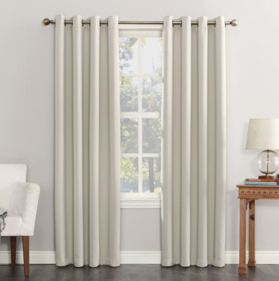 Sun Zero Saxon Energy Saving Blackout Grommet-Top Single Curtain Panel New-image