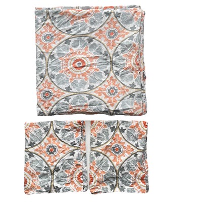 3pc Pottery Barn Full/Queen Veronica Medallion Organic Cotton Duvet & Euro Shams-image