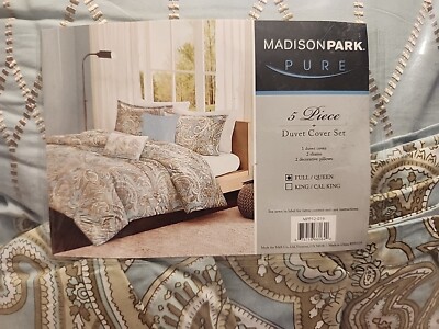 Madison Park Pure 5 Piece Full/Queen Paisley Duvet Cover Set-image