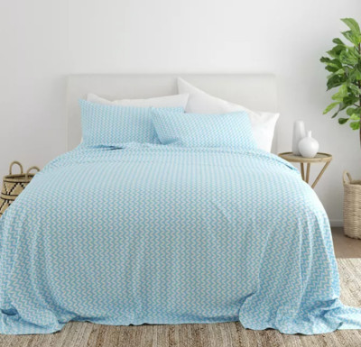 Ienjoy Chic Premium Ultra Soft Pattern 4-Pc. Sheet Set, Queen Light Blue-image