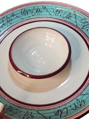 Festive Stoneware Chip And Dip Serving Dish-image
