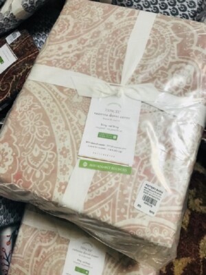 Pottery Barn Vanessa Paisley Duvet Cover Soft Rose Blush Queen 2 Standard Shams-image