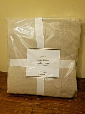 NATURAL LINEN DAYBED COVER TWIN POTTERY BARN 100% LINEN-image