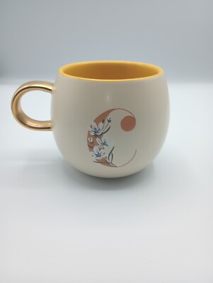 Dylan x Fringe Studio Globe Shaped Letter C Floral Monogram Coffee Tea Mug-image