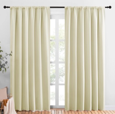 70 x 84 Living Room Curtains Thermal Insulated Solid Rod Pocket Blackout [B4]-image