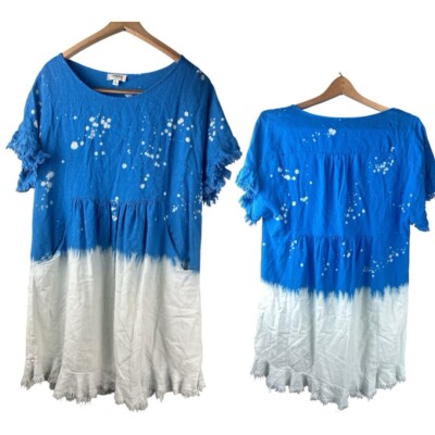 UMGEE Bleach Dip Dye  Dress Large Boho-image